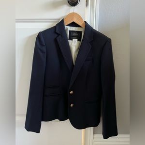 Dark blue J. Crew Blazer size 0P. Selling because doesn’t fit after pregnancy